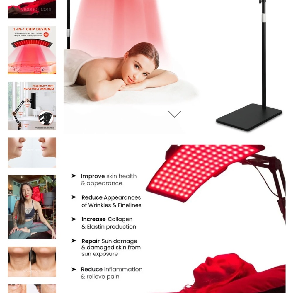 Red Light Therapy Lamp for Skin Health